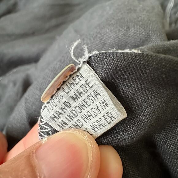 LJC DESIGNS Blouse Black Dolman Sleeve Relaxed Linen Goth Peasant - Picture 8 of 9